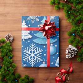 Sofistikerad blå julklapp Papper för Presentpapper