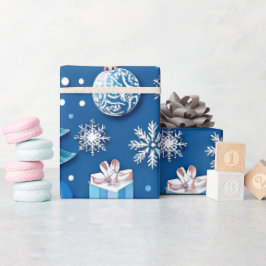 Sofistikerad blå julklapp Papper för Presentpapper
