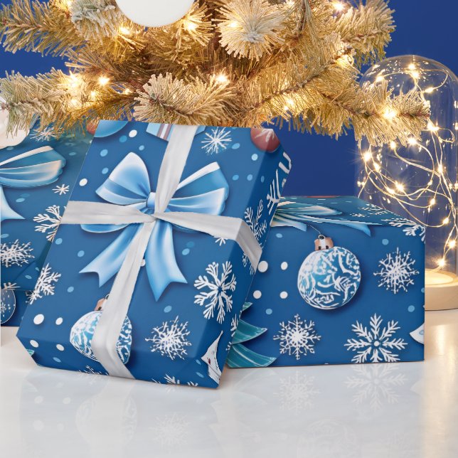Sofistikerad blå julklapp Papper för Presentpapper (Helgdagar)