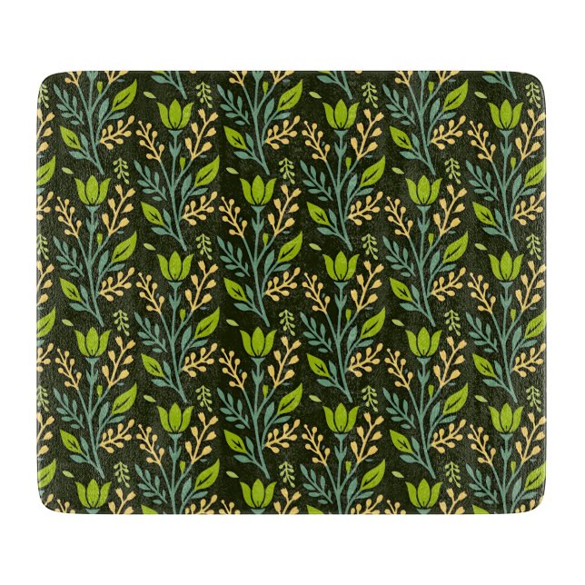 Sofistikerad blå och beige blomster Mönsterdesign  (Framsidan)