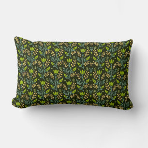 Sofistikerad blå och beige blomster Mönsterdesign  Lumbarkudde