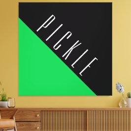 Sofistikerad Black Pickleball-motor med Grönt Canvastryck