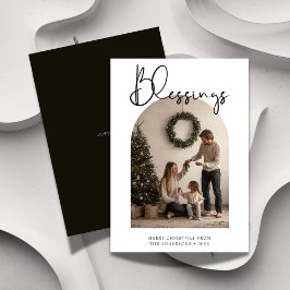 Sofistikerad Blessings Religiösa Julfoto Julkort