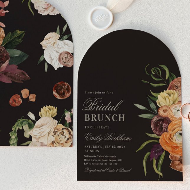 Sofistikerad blommig valv bröllopsbrunch-inbjudan inbjudningar (Skapare uppladdad)