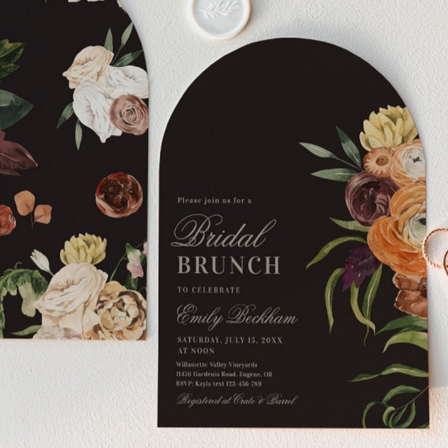 Sofistikerad blommig valv bröllopsbrunch-inbjudan inbjudningar (Skapare uppladdad)