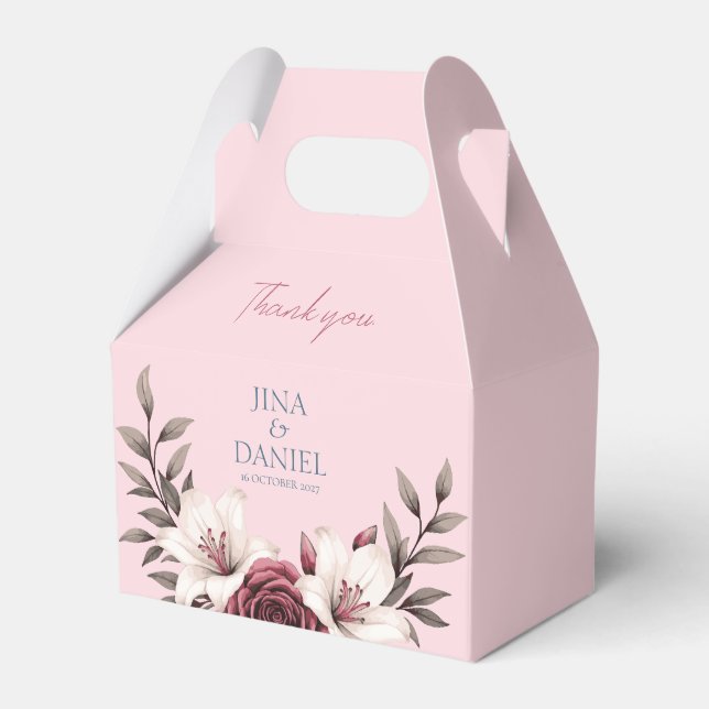 Sofistikerad Blommigt Micro-Bröllop Suite (Rosa) Presentaskar (Framsidan Sidan)