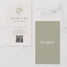Sofistikerad blomster beige elegant minimal kort