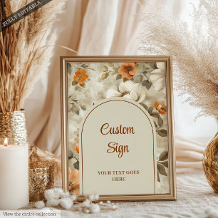 Sofistikerad Boho Koppar Elfenben Salvia Blommig A Poster