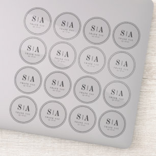 Sofistikerad bröllopsförmån i monogram ger insyn klistermärken