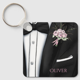 Sofistikerad brudgummens boutonniere nyckelring