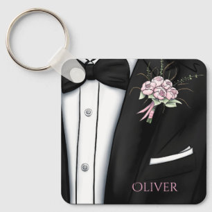 Sofistikerad brudgummens boutonniere nyckelring
