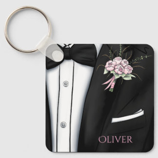 Sofistikerad brudgummens boutonniere nyckelring