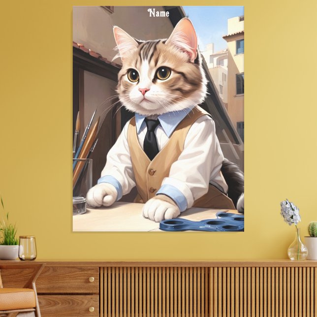 Sofistikerad Cat Architect Cat Lover Canvastryck (Insitu (Vardagsrum))