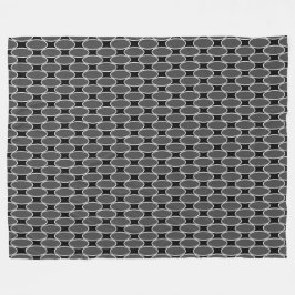 Sofistikerad Chic Black Grått White Tiled Mönster Fleecefilt