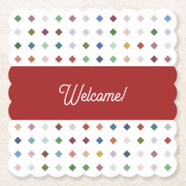 Sofistikerad Diamond Mosaic Geometric Beverage A Underlägg Papper