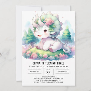 Sofistikerad Dino Delight Birthday Inbjudningar