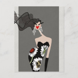 Sofistikerad Elegans Mode Illustrationskonst Vykort