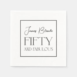Sofistikerad Elegant 50 & Fabulous Birthday Pappersservett