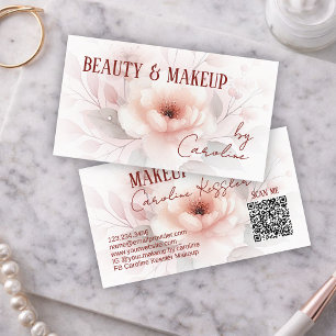 Sofistikerad Elegant Rosa Red Blommigt Art Visitkort