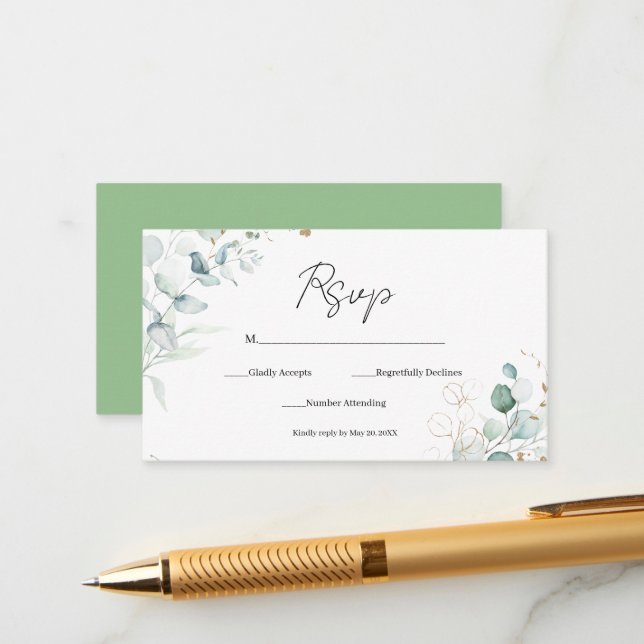 Sofistikerad eukalyptus och Grönt löv OSA Enc Tilläggskort (Fram/Back In Situ)