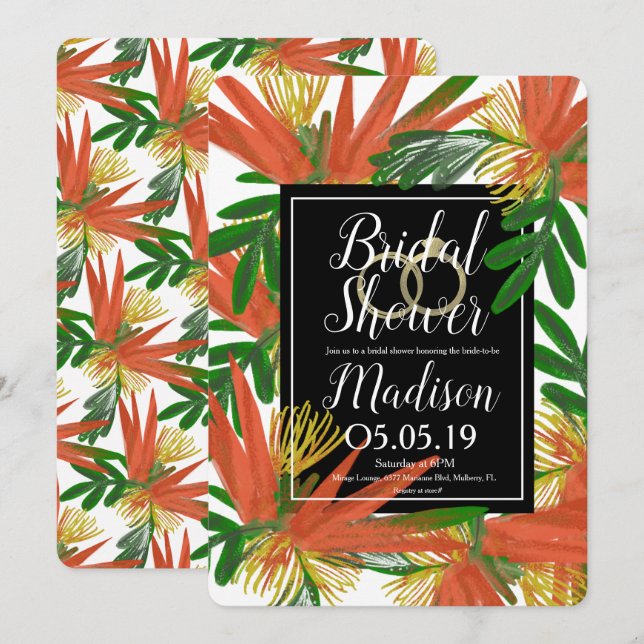 Sofistikerad fågel vid Paradise Ring Möhippa Inbjudningar (Fram/baksida)