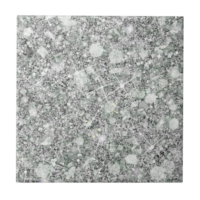 Sofistikerad Färg Faux Glitter Solid Silver Kakelplatta (Framsidan)
