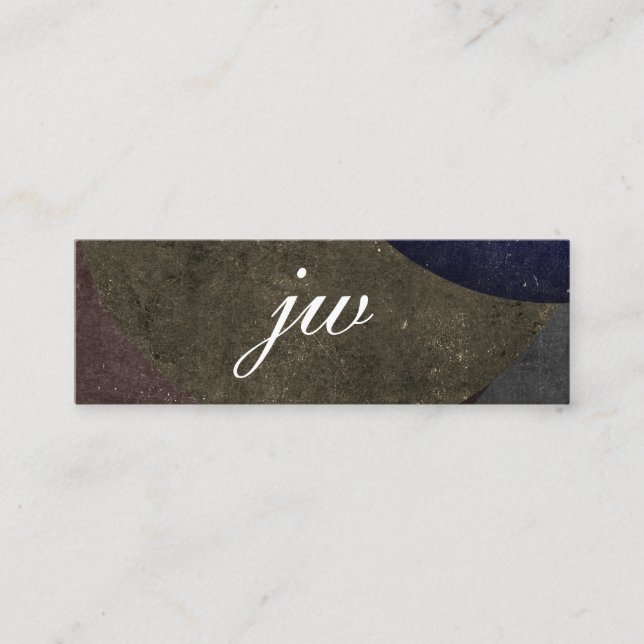 Sofistikerad Färgad Struktur med Monogram Mini Visitkort (Framsida)