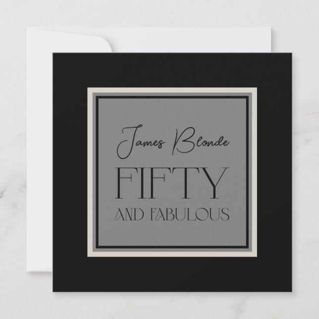 Sofistikerad för hans femtio och Fabulous Party Inbjudningar (Framsida)