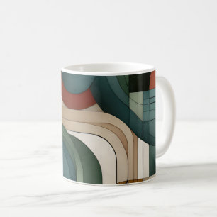 Sofistikerad geometrisk Abstrakt - Jordnyanser Kaffemugg