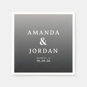 Sofistikerad grå minimalistisk typografisk pappersservett