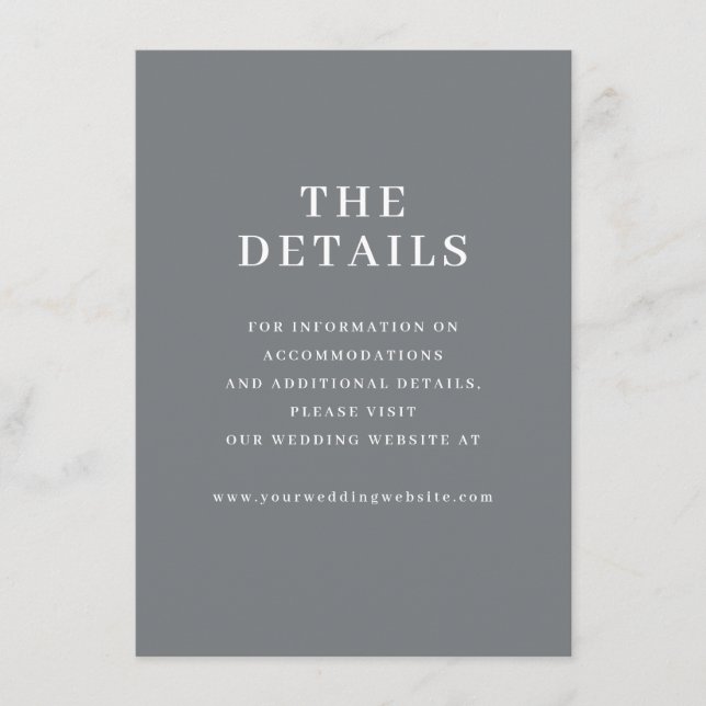 Sofistikerad Grå Typografisk Tilläggskort (Framsida)