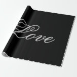 Sofistikerad Grått Black Kärlek Bröllop Postage Presentpapper<br><div class="desc">Du kan enkelt byta typsnitt och färg. Du kan också lägga till logotypen och bakgrundsbilden som du vill.</div>