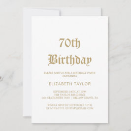 Sofistikerad Guld-kalligrafi 70:e födelsedag Inbjudningar