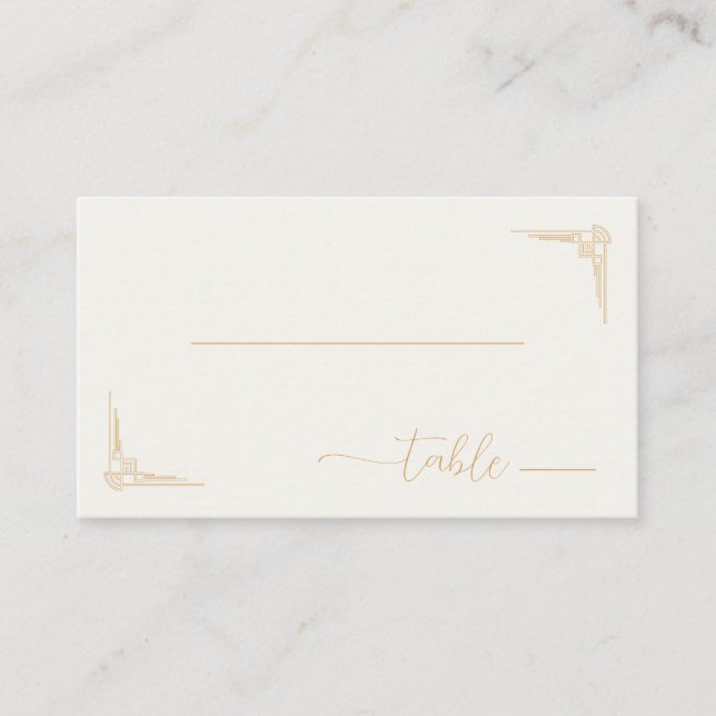 Sofistikerad guld minimalistisk tabellillustration placeringskort (Framsida)