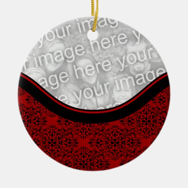Sofistikerad Helgdag Damask Circle Ornament (Framsidan)