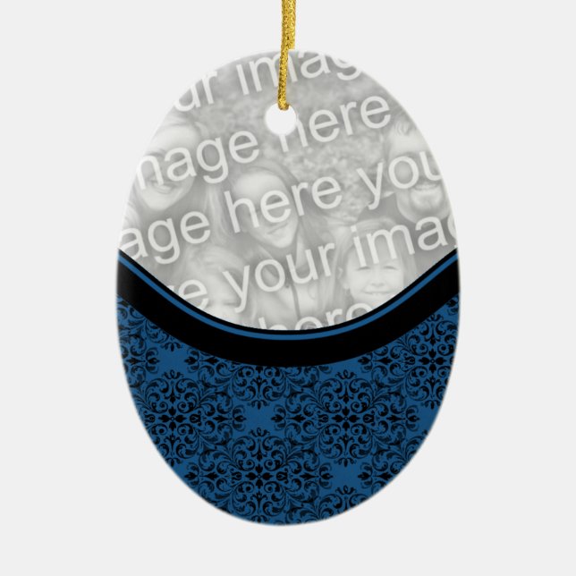 Sofistikerad Helgdag Damask Oval Ornament (Framsidan)