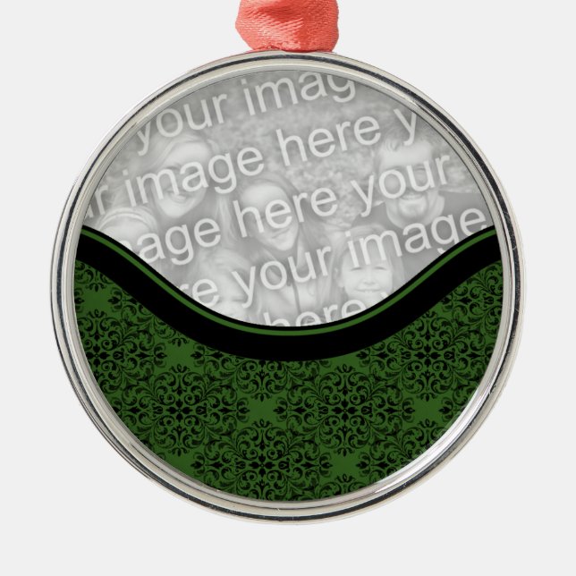 Sofistikerad Helgdag Damask Premium Ornament (Framsidan)