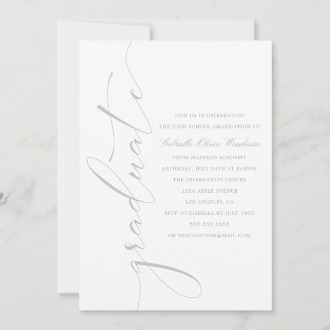 Sofistikerad inbjudan till Studentfest (Framsida)