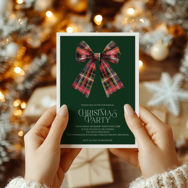 Sofistikerad julfestinbjudan med slinga julkort (Skapare uppladdad)