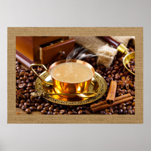 Sofistikerad kaffekonst för hem-/affärsdeeller poster