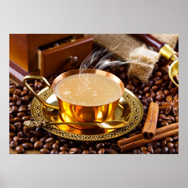 Sofistikerad kaffekonst för hem-/affärsdeeller poster (Framsidan)