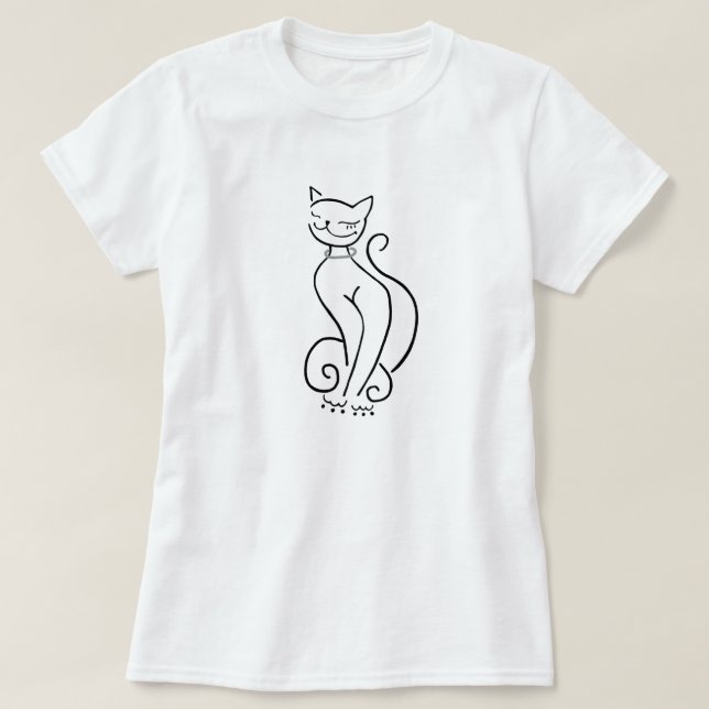 Sofistikerad katt T-shirt (Design framsida)