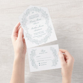 Sofistikerad Klassisk Skript Blå Regency Bröllop