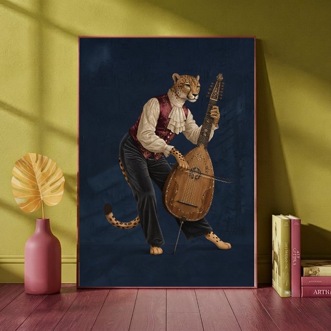 Sofistikerad Leopard som spelar Cello Musik  Poster (Skapare uppladdad)