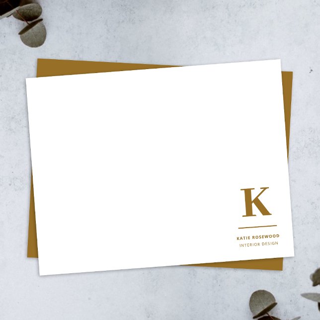Sofistikerad Luxe Monogram med minimal Elegant frå Anteckningskort (Skapare uppladdad)