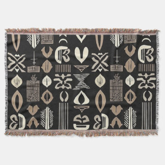 Sofistikerad luxury African Caribbean Mudcloth Filt