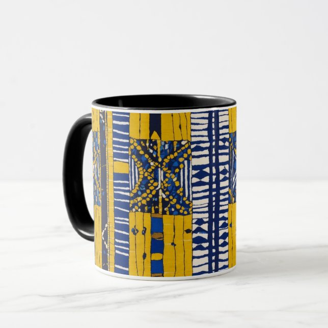 Sofistikerad luxury African Caribbean Mudcloth Mugg (Framsida vänster)