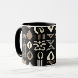 Sofistikerad luxury African Caribbean Mudcloth Mugg