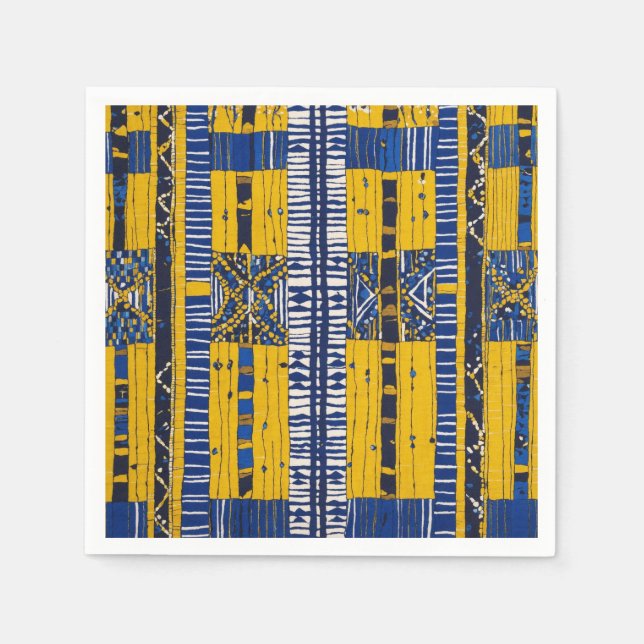 Sofistikerad luxury African Caribbean Mudcloth Pappersservett (Framsidan)