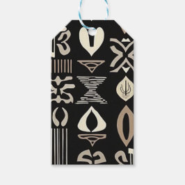 Sofistikerad luxury African Caribbean Mudcloth Presentetikett